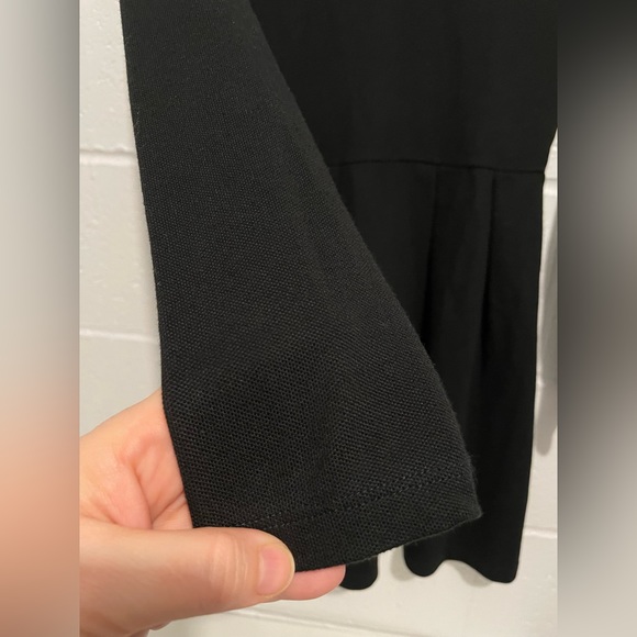 Lacoste LIVE Womens Dress Black Stretch Long Sleeve Pleated Shift Sz S - Picture 6 of 12